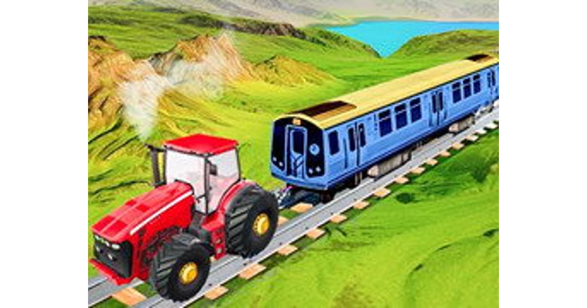 Chained Tractor Towing Train Game