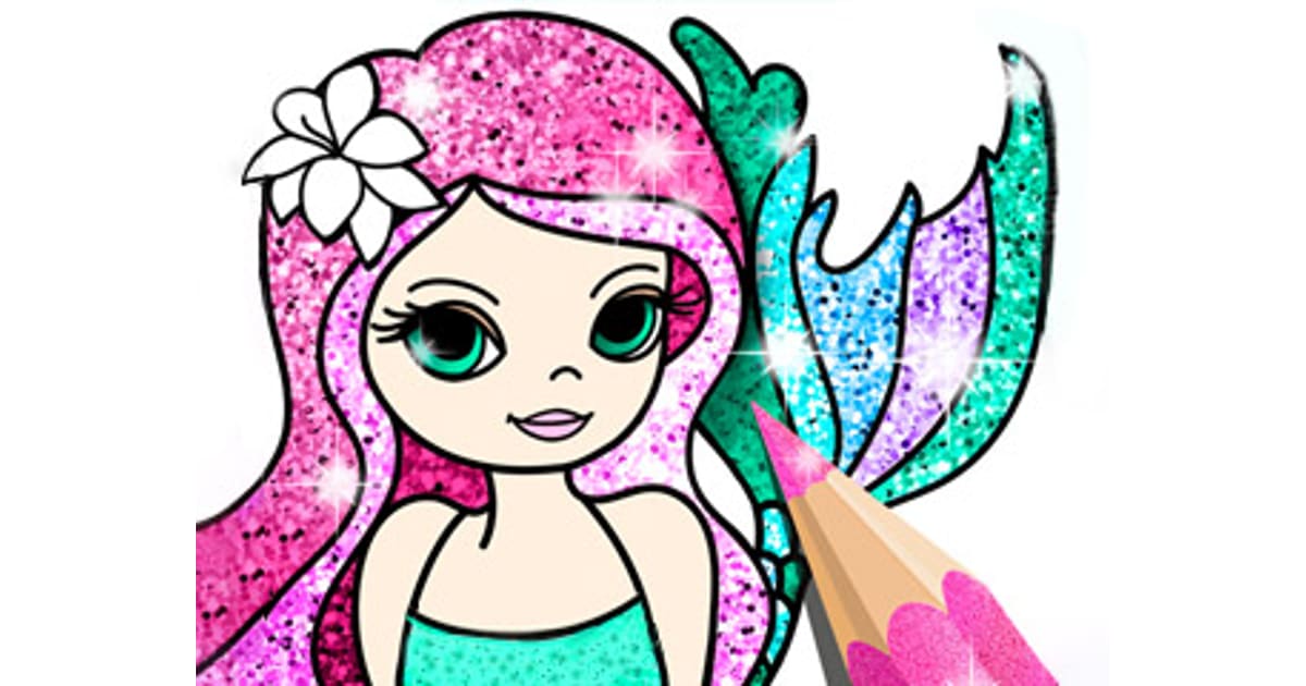 Mermaid Coloring Book Glitter